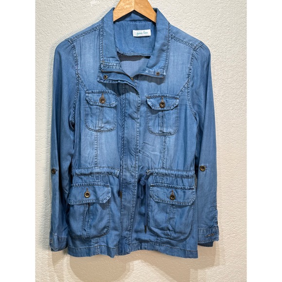 Grace & Lace Jackets & Blazers - Grace & Lace Women‎ Medium Denim Tencel Jacket With Zipper & Buttons